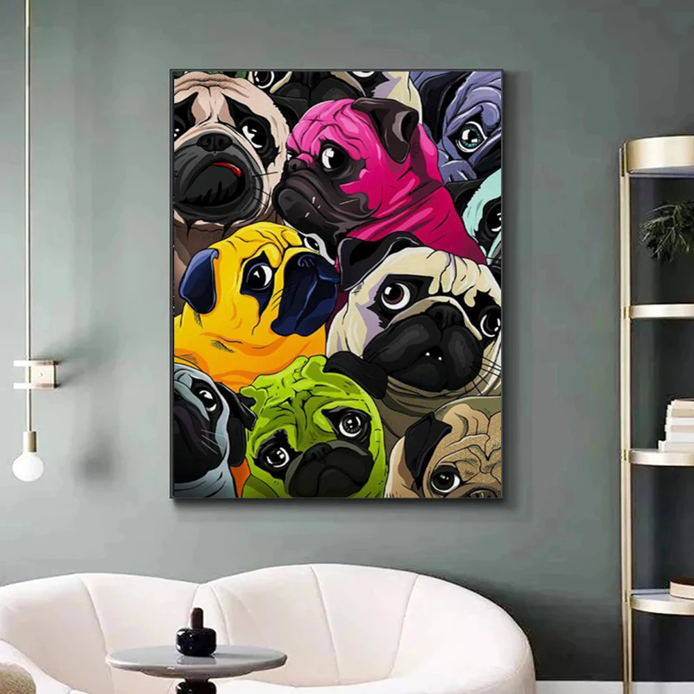 

Animal Art Cartoon Pet Dog Posters And Prints Canvas Paintings Lovely Wall Art Pictures For Kids Nursery Room Decor No Frame