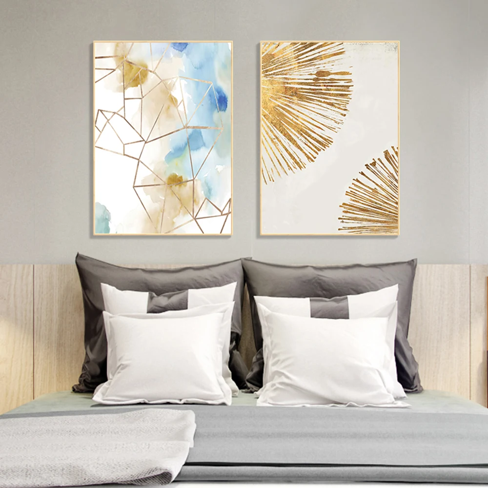

Abstract Gold Leaf Painting Art Print Poster Canvas Painting Living Room Hotel Gold Leaf Texture Wall Art Decoration