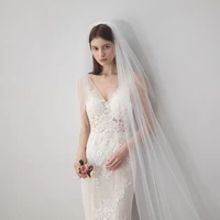 3m plain cathedral wedding veil with comb two layer tulle bridal veil wedding accessories net veil v615