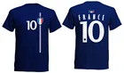 Модная одежда с круглым вырезом Футболка для футбола Фрэнка Рейха, темно-синяя футболка для футбола Trikot France Number 10, Мужская футболка