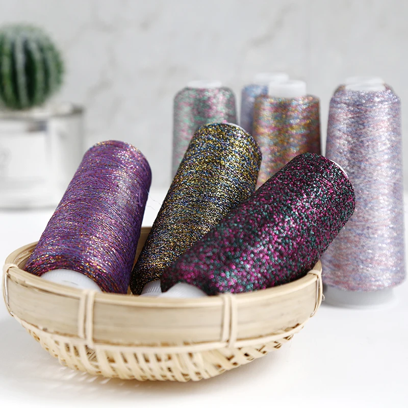 50 г/шарик Тонкая Золотая Серебряная пряжа Искрящаяся вязаная Пряжа Вязание