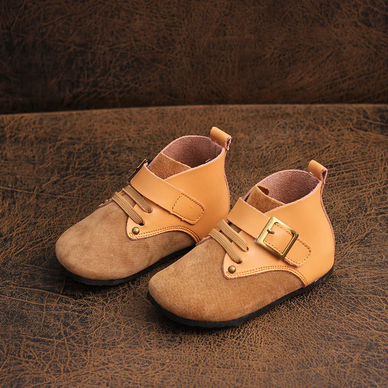 Детская обувь 2019 осенние короткие ботинки для мальчиков и девочек босоножки из