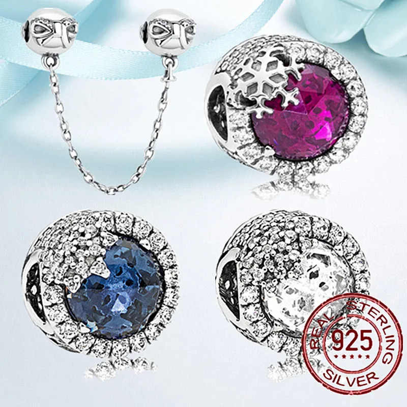 

S925 Sterling Silver Ocean Star Three-Color All-match Charms Beads Fit Original Pandora Bracelet Bangle For Women Jewelry Gift