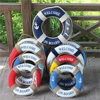 30 50cm welcome aboard nautical life lifebuoy ring boat wall hanging mediterranean style bar window background wall home decor