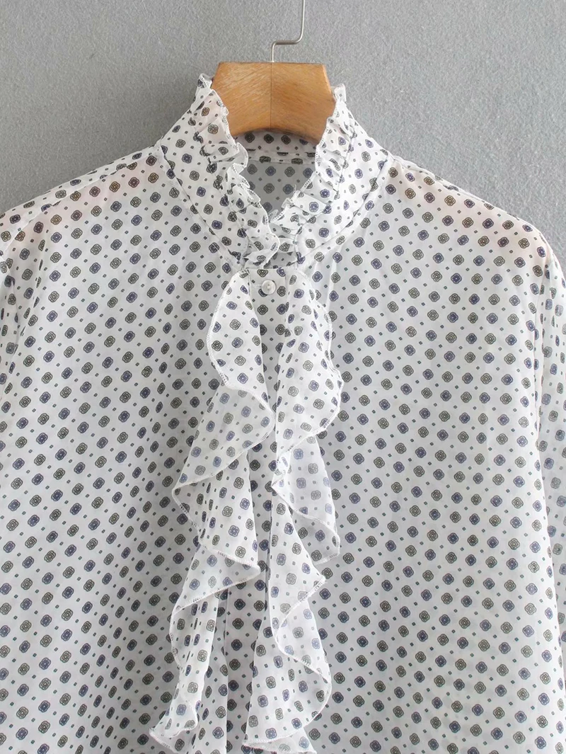 

Geometric Blouses For Women Clothes Ruffles Irregularity OL Blusas Female Fashion Shirts Sexy Loose Office Lady Top Tees S123