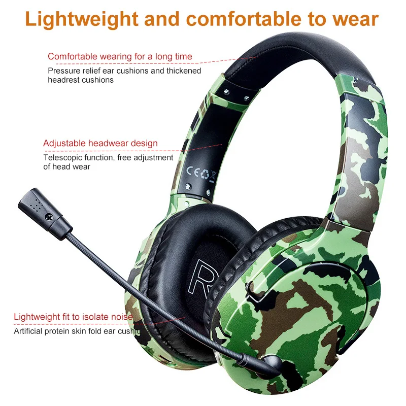 Игровая гарнитура Bluetooth 5 0 беспроводные наушники с шумоподавлением и микрофоном