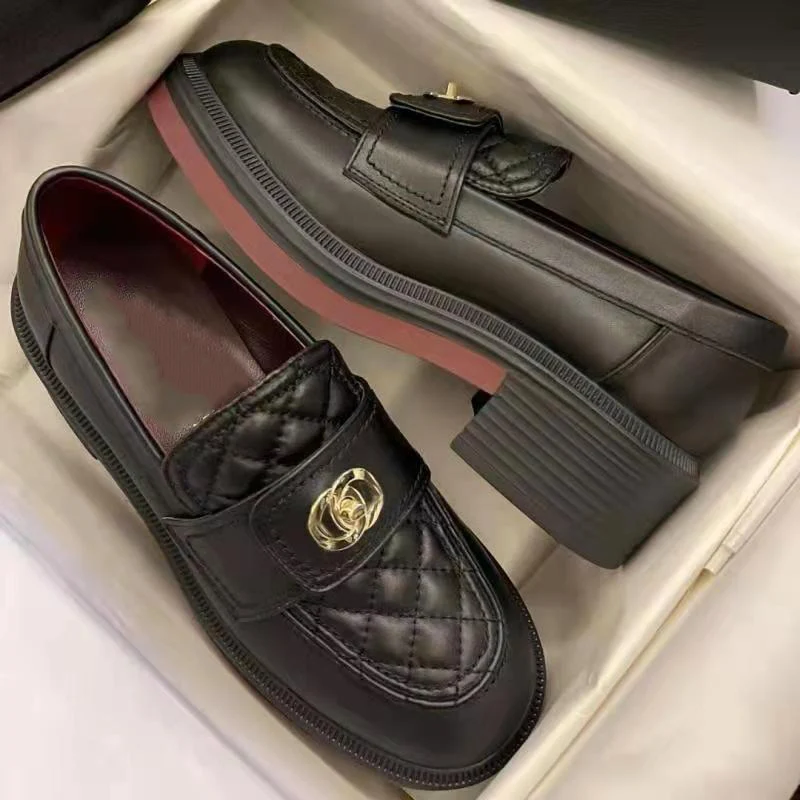 

Luxury Platform Shoes Women's Loafers Brand Designer Women Lazy Shoes Genuine Leather Loafers Women New Comfortable Flat Shoes
