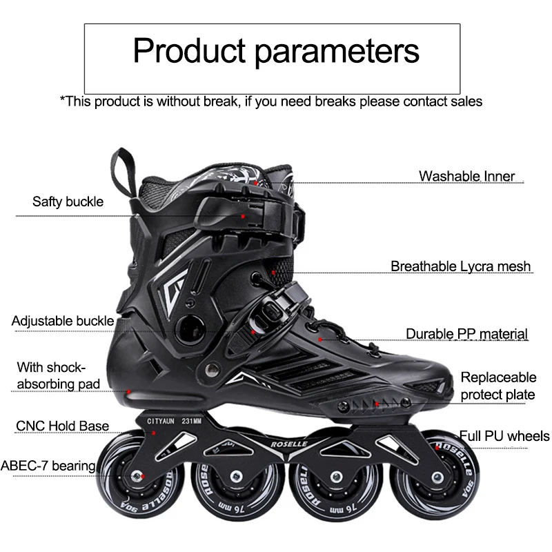 

Inline Professional Skating Shoes Hockey Women Men Roller Skates Adults Skates Patins Roller Skates ABCE 7 Speed Skates Shoes
