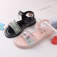girls sandals 2021 summer new childrens shoes childrens beach shoes girl flats princess shoes bright diamond butterfly chic