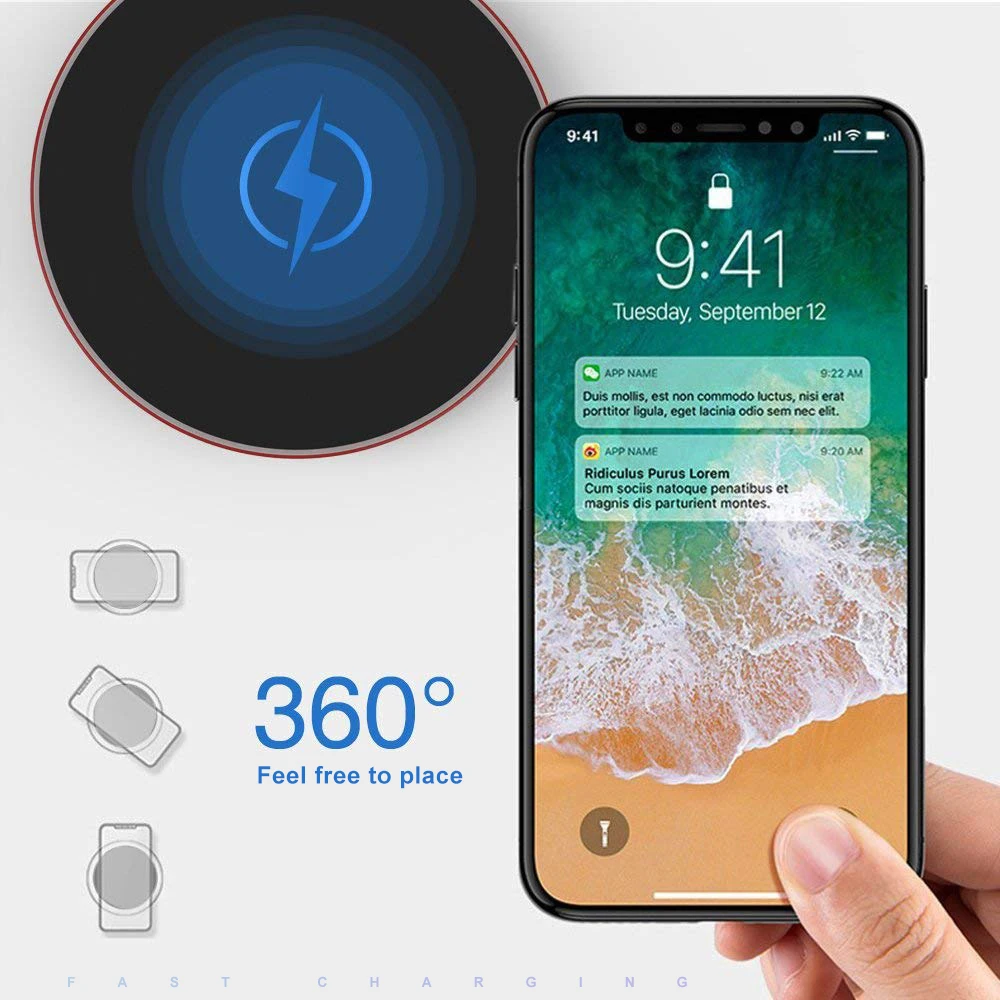 Беспроводное зарядное устройство HEYPOD 10 Вт Qi для iPhone 11 Pro XS Max XR X 8 Plus usb samsung S7 S9 S8