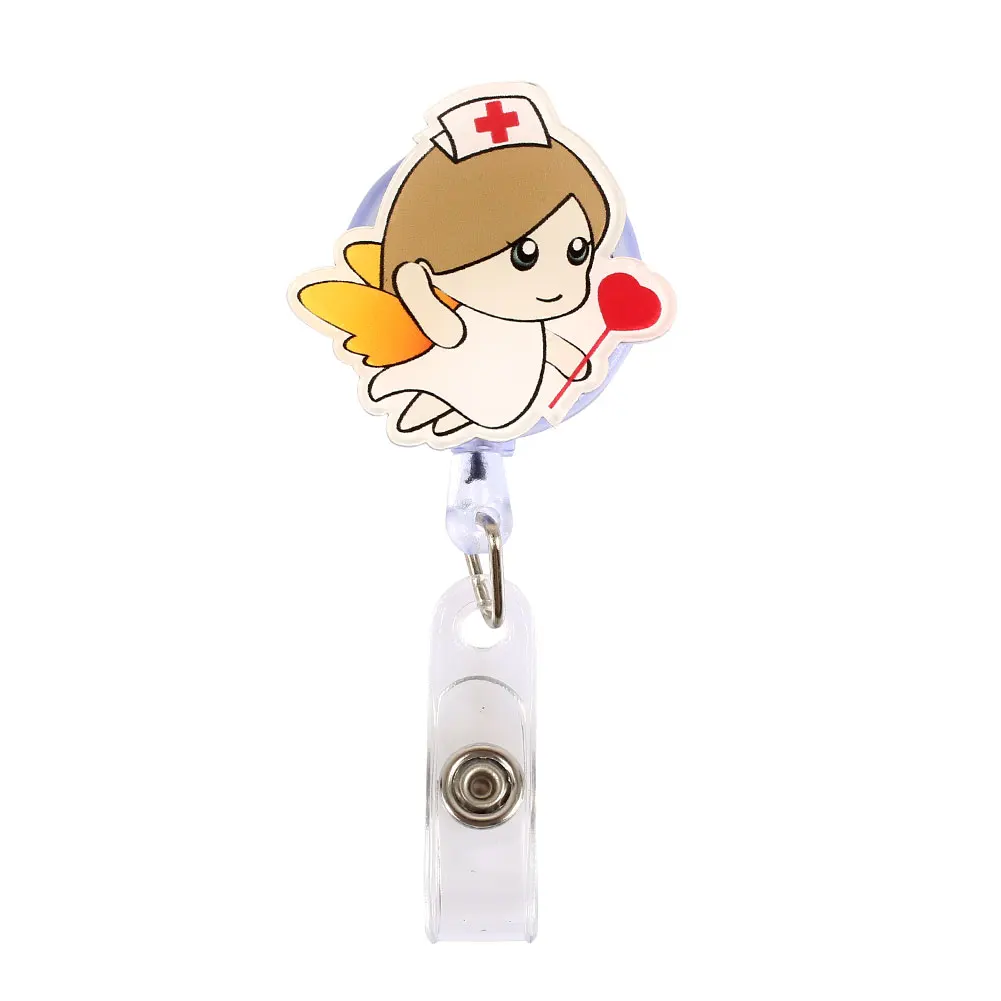 

Badge Holder Document Holder Badge Buckle Retractable Acrylic Student Card Kids Stationery Nurse Office Accessories Key Reel