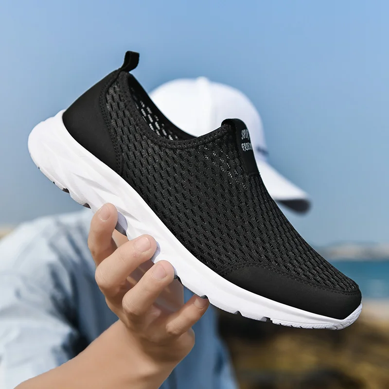 

2021 New Summer Casual Shoes Men Fashion Lightweight Breathable Walking Sneakers Slip-on Mens Mesh Flats Shoes Zapatos De Hombre