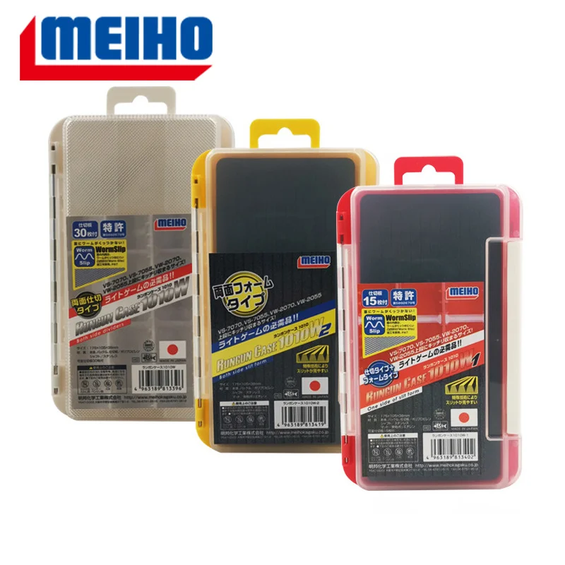 made in japan MEIHO 1010W 3010W Fishing Accessories Double Sided Fishing Tackle Box Lure Bait Storage Boxes  Plastic Case