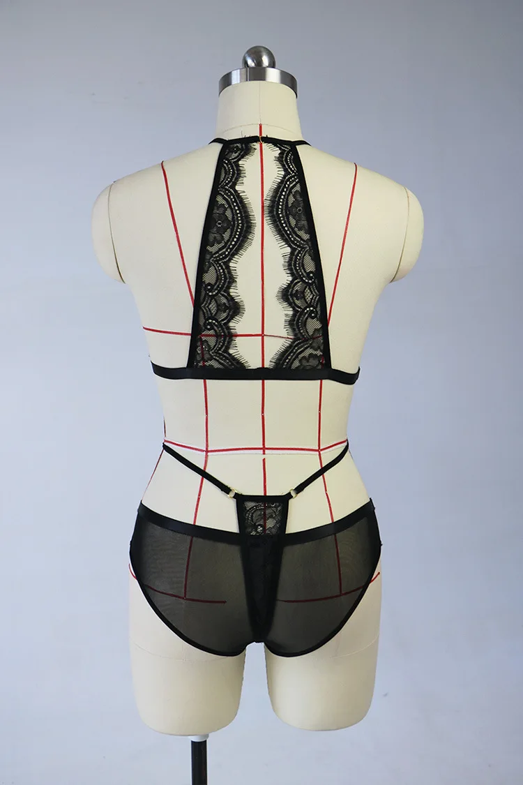 

2PC/set Women Babydoll Thin Lingerie Perspective Ladies Lace Lingerie Sexy Women Underwear Sexy Bra Brief Set