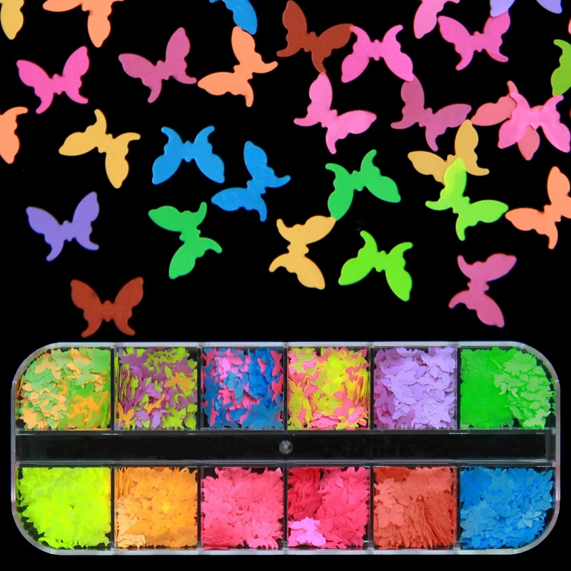 Алюминиевая фольга для ногтей с блестками 12 ячеек хлопья неправильной формы