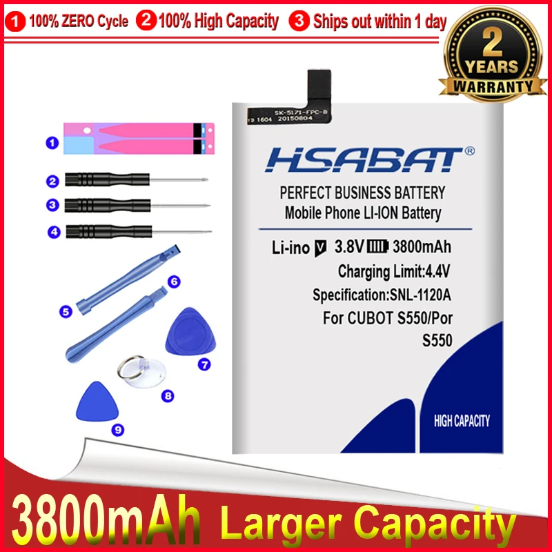 HSABAT 0 цикл 3800mAh S550 Pro батарея для Cubot Высокое качество Мобильный телефон запасной