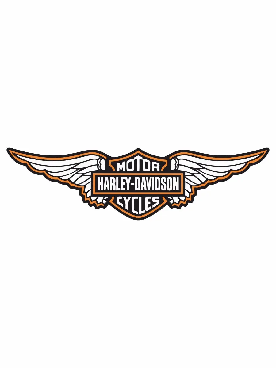 Наклейка на авто &quotHarley Davidson motor cycles крылья&quot 20х5 см. | Автомобили и мотоциклы