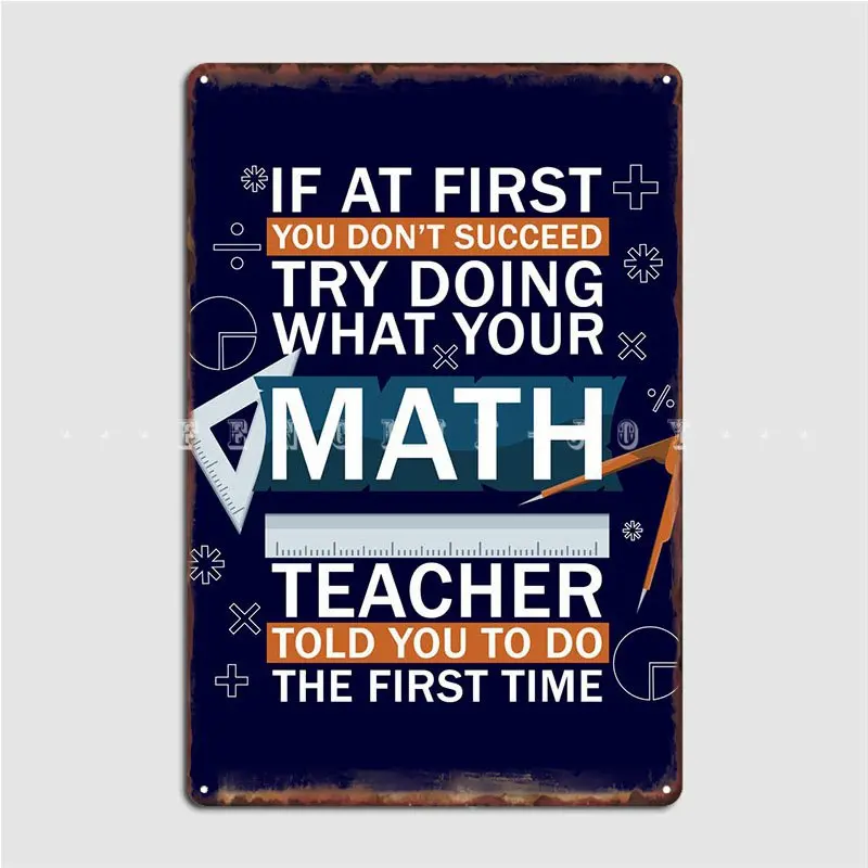 

Забавный постер для учителя математики, металлический плакат, Настенная пещера, Клубные таблички, дизайн, оловянный плакат