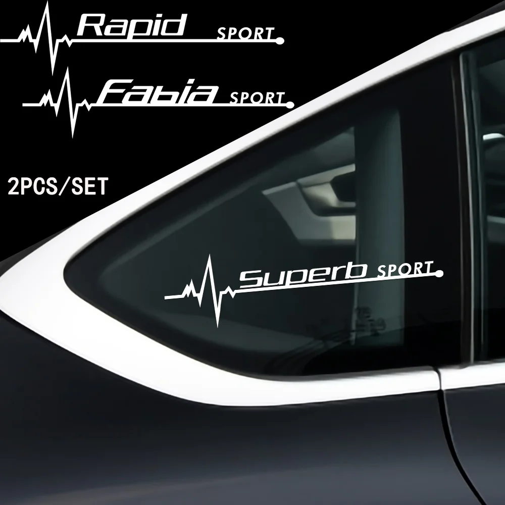 

For skoda Octavia Rapid Fabia Superb Kodiaq Scala Karoq 2pcs Car Sticker Decal Styling Windows Door Decoration Accessories