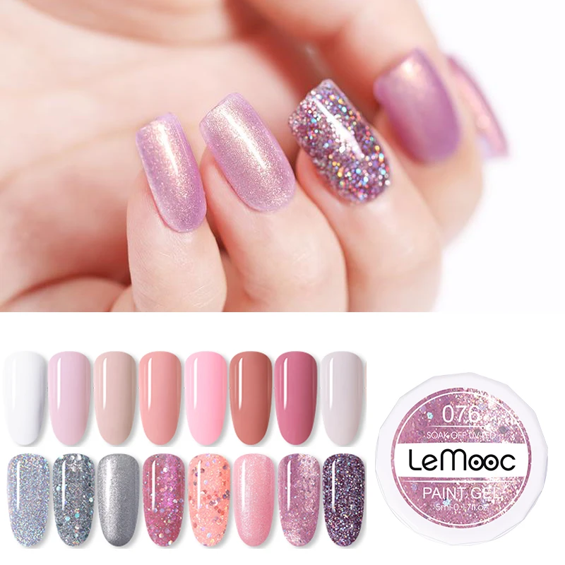 5мл пузырек из трубного блестками Цвет Краски ing гель био Гели Soak off УФ