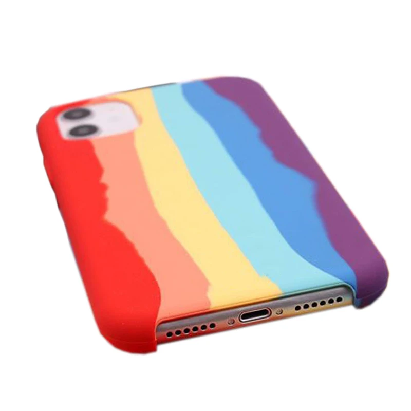 

Liquid silica rainbow cases coque iPhone 11 12 pro 7 8 plus 6s funda iphones xs max x xr se2020 phone accessories back cover