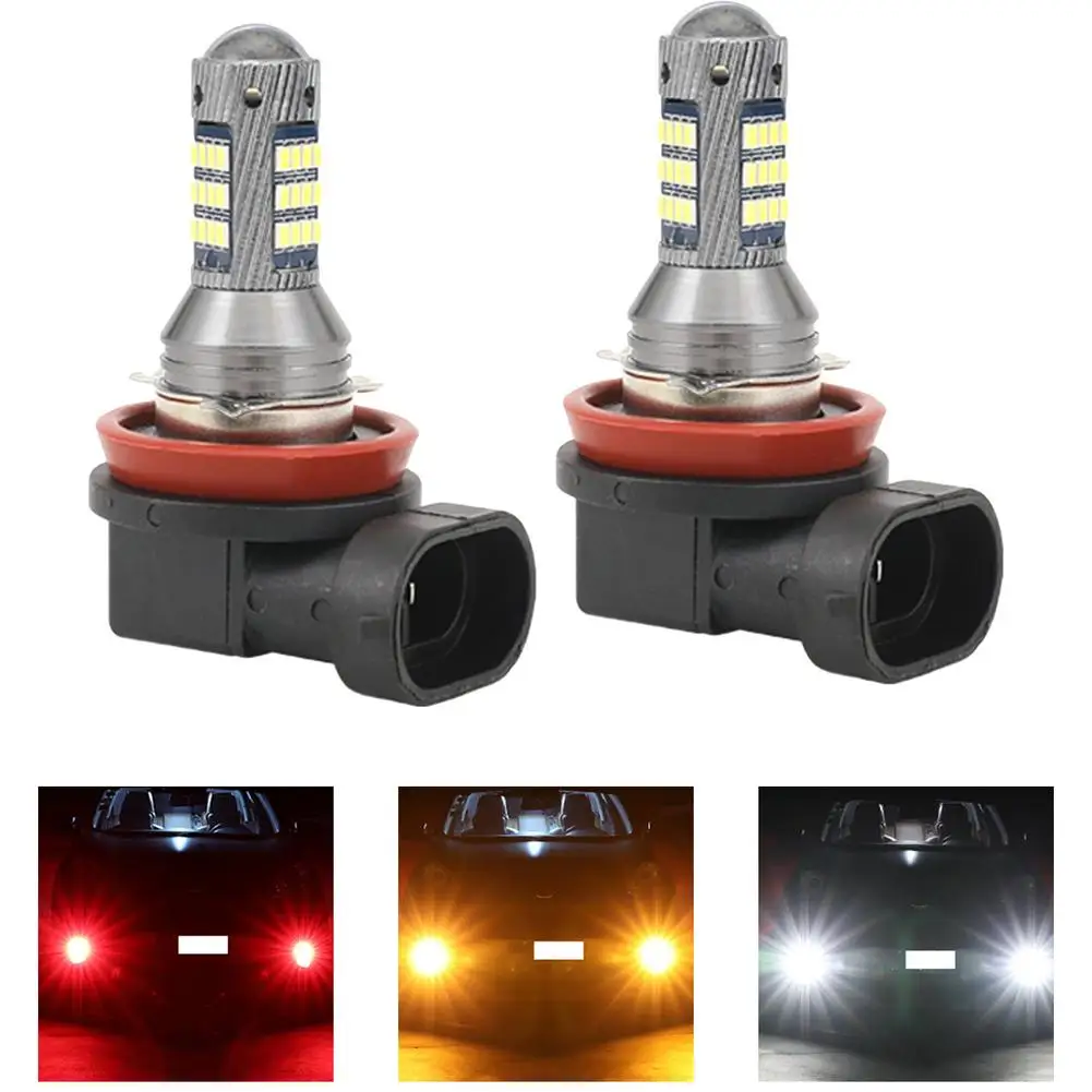 

2 шт. 3 цвета H11/8/9 Высокое качество H11 светодиодные Автомобильные противотуманные фары 360 градусветильник освещение автомобильные противоту...