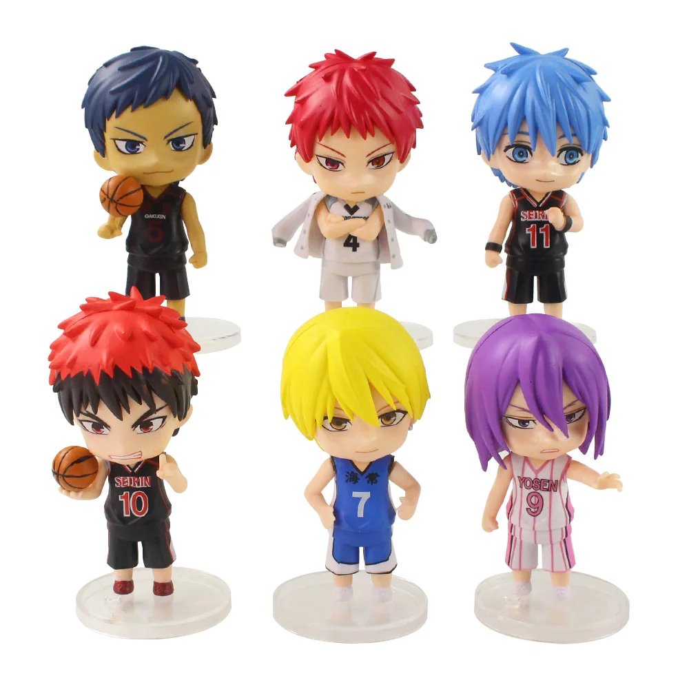 

10CM 6Pcs/Set Kuroko's Basketball Kuroko No Basuke PVC Figures Display Model Q Version Desktop Dolls Decor Gift