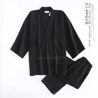 Традиционное японское мужское кимоно, юката, хлопок, домашний банный халат, повседневная одежда для отдыха, однотонная Пижама, комплект для сна, одежда самураев