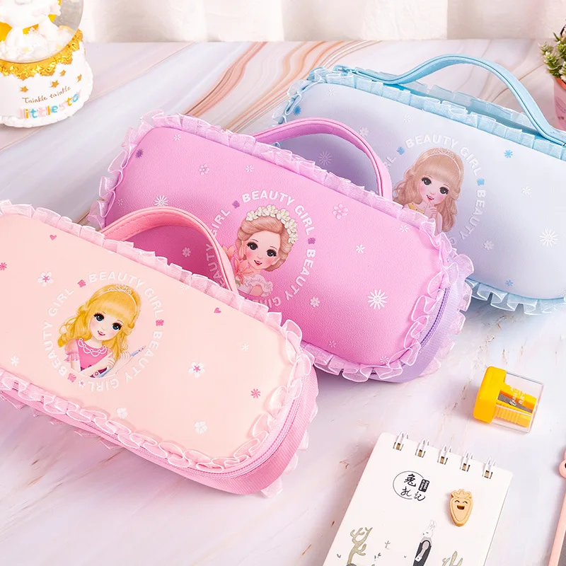 Kawaii карандаш Принцесса чехол сумка милый кружевной пенал для девочек большой