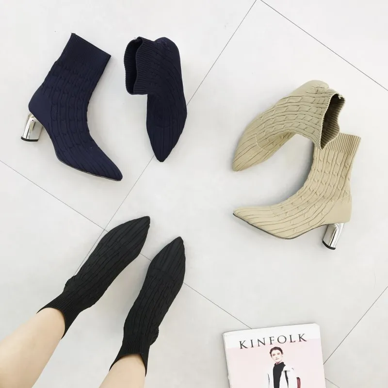 2019 г. Новые брендовые весенне летние женские ботинки обувь до середины икры из