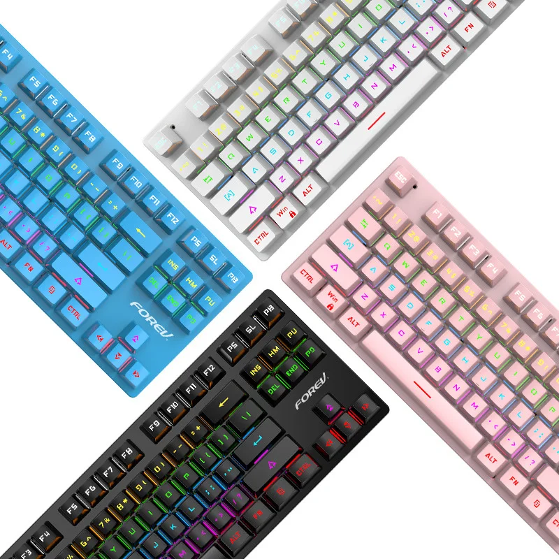 Fv-301 механическая клавиатура RGB Световой прохладно проводной клавиатуры