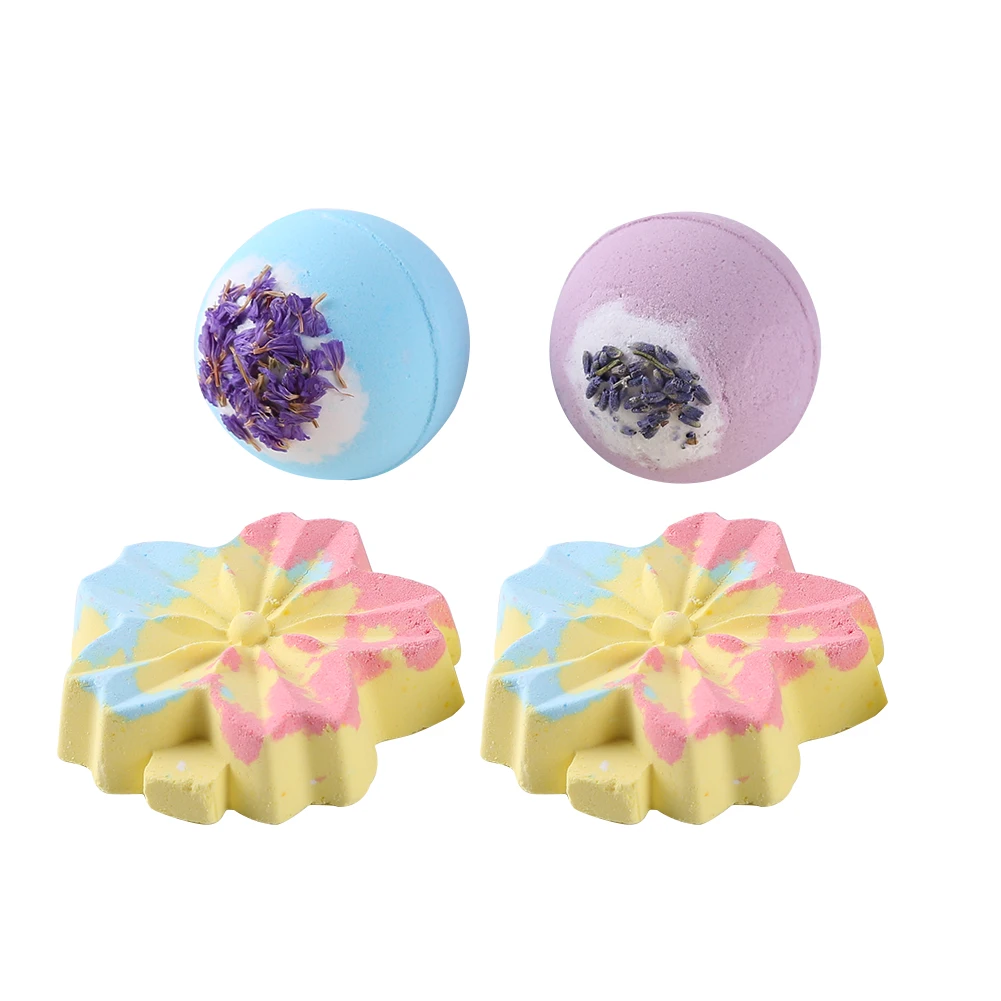 

4 шт., увлажняющие радужные шарики для ванной, с лепестками