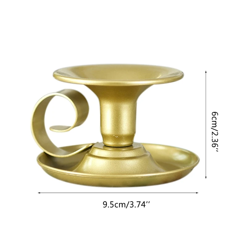 

2 Pcs Retro Metal Taper Candle Holder Simple Candlestick Holders Candlelight Stand for Halloween Christmas Dining Room Home Deco