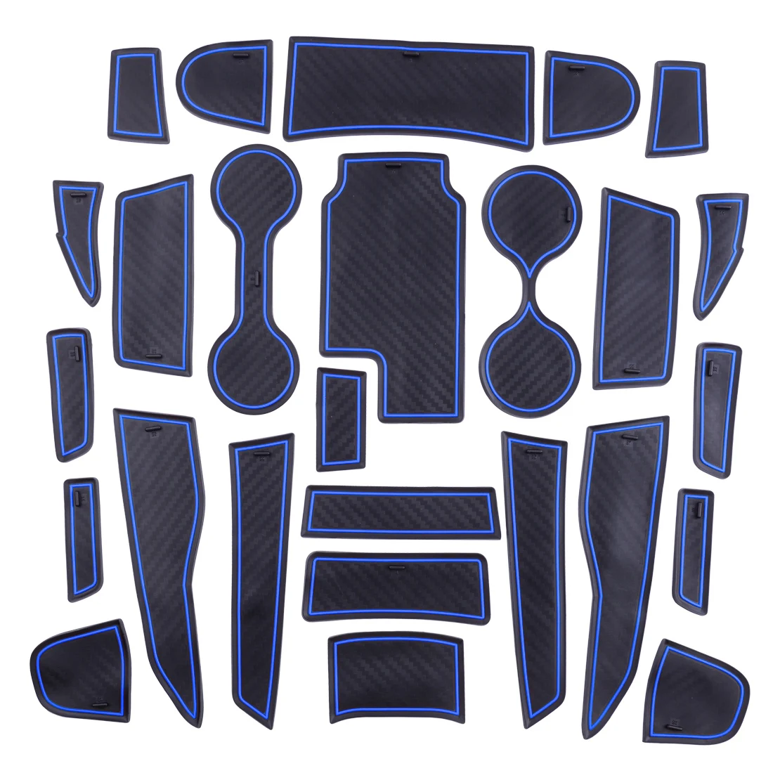 

Cup Holder Door Console Liner Mat Rubber Fit for GMC Canyon Chevy Colorado 2015 2016 2017 2018-2021 Left Hand Drive Blue Edge