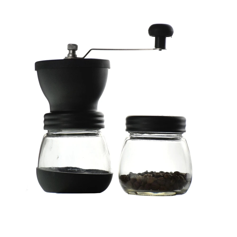 Eco coffee ручная керамическая кофемолка с укрепленной стеклянной баночкой для
