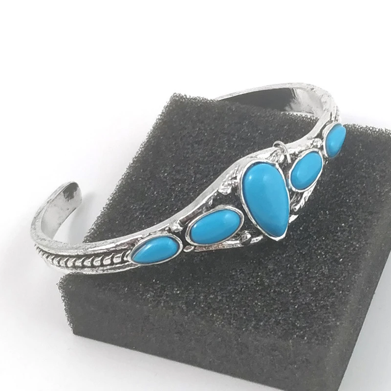 Бохо Цыганский винтажный резной ажурный геометрический Открытый браслет