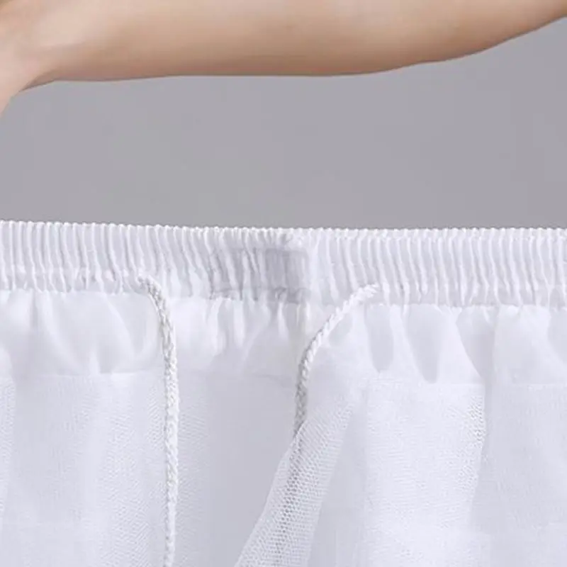 Женская четырехслойная юбка с эластичным шнурком на талии однотонная короткая