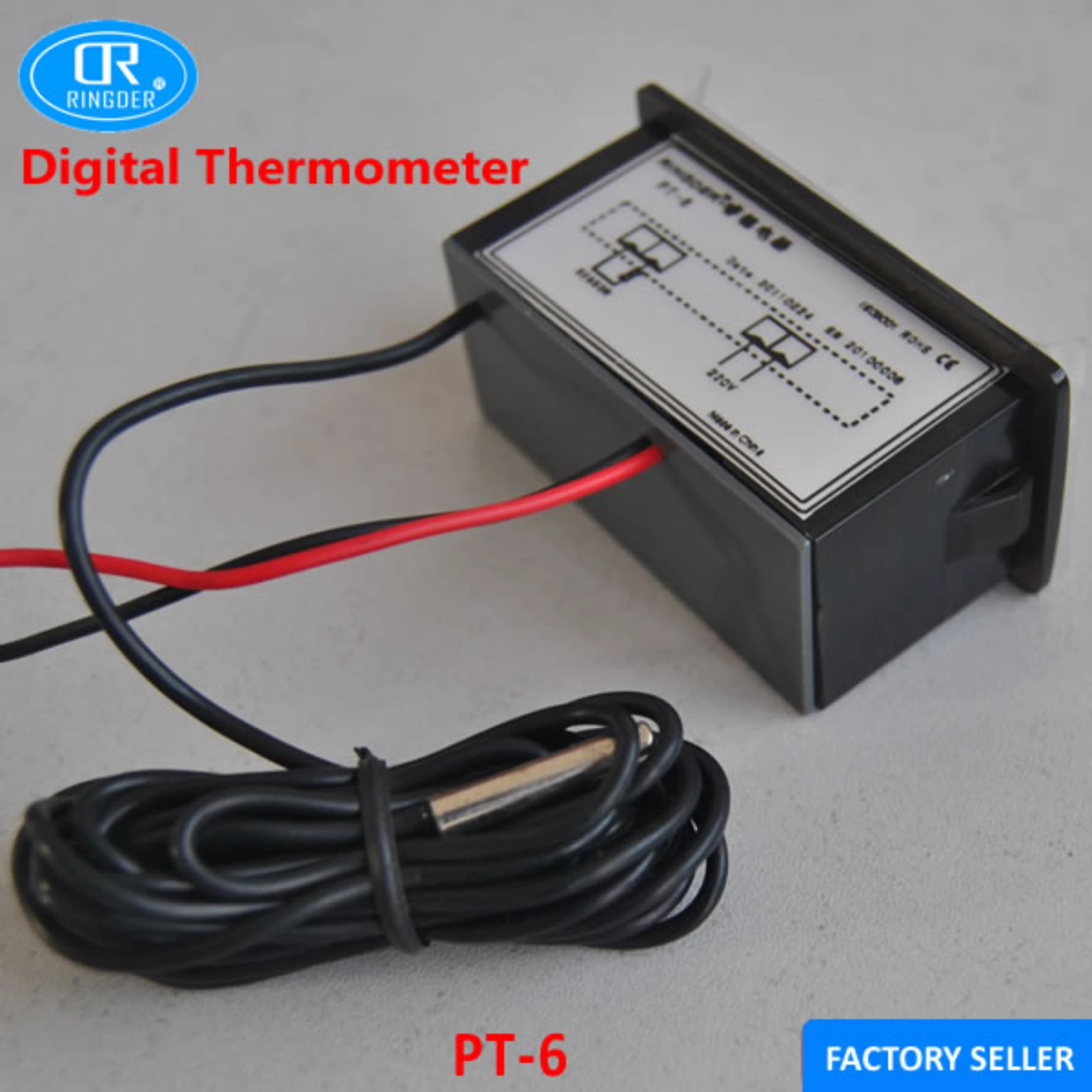 RINGDER PT 6 220VAC 40 ~ 110C Универсальный цифровой термометр Индикатор температуры с 2 м NTC