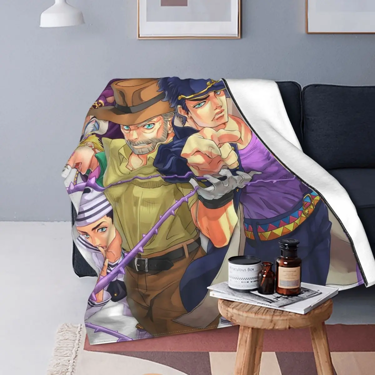 

Одеяло Jojo's Приключения «Невероятные приключения», бархатное всесезонное покрывало с рисунком Аниме Манга, легкое тонкое покрывало для дом...