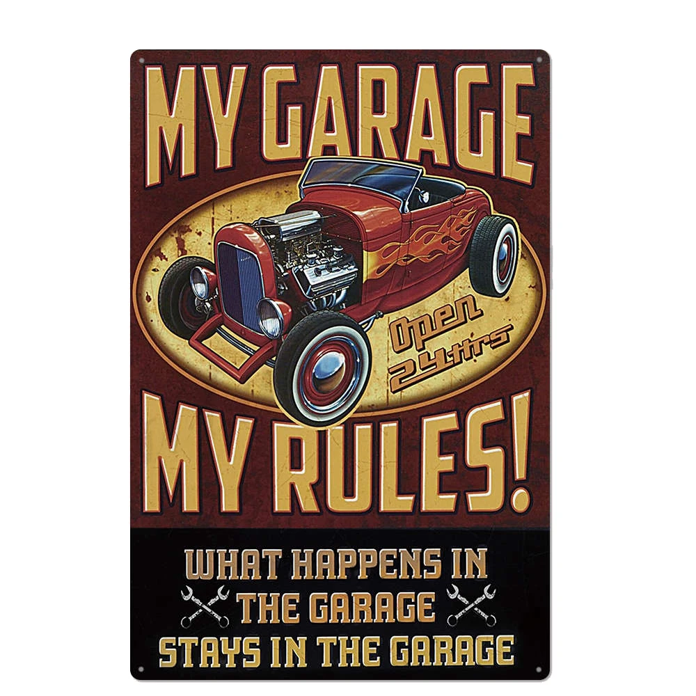 Плакат гаража таблички обслуживание Оловянная табличка знак ремонт стен механик