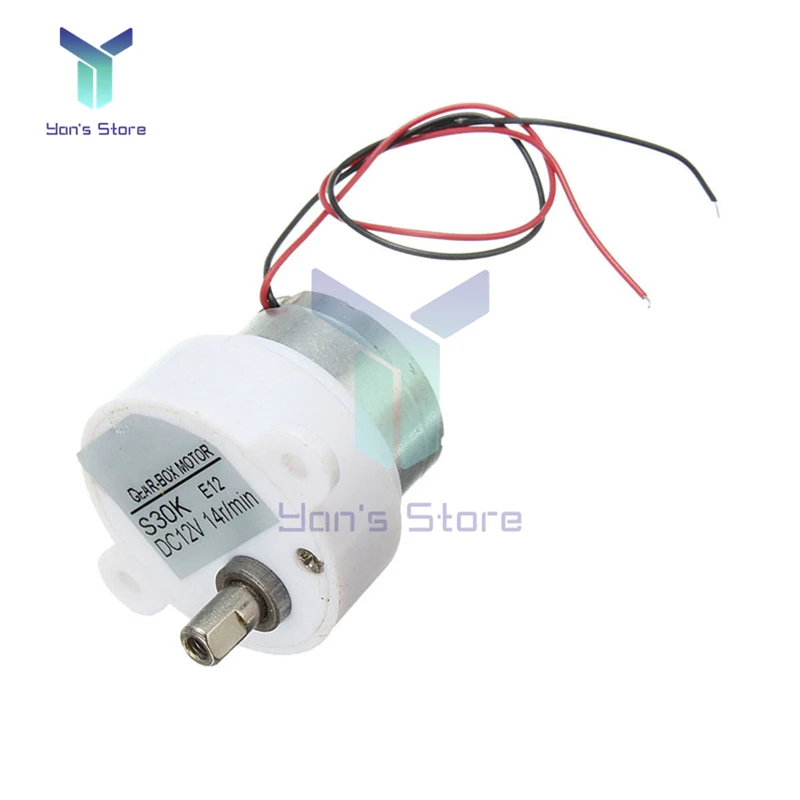 

S30K DC 12V 14RPM Speed Reduce Motor 2 Wires High Torque Electric Geared Box Reduction Motor DIY Electronic Tool Small Noise