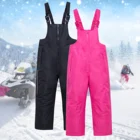 Детский лыжный костюм 40 #2021, Детские ветрозащитные водонепроницаемые однотонные уличные водонепроницаемые, теплые и дышащие лыжные брюки для детей