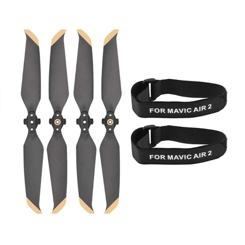 

4 Pcs Propellers & 2Pcs Fixator Bands for Mavic Air 2/2S Propeller Blades & Strap, Hook and Loop Tie Fastening Drone H9EB