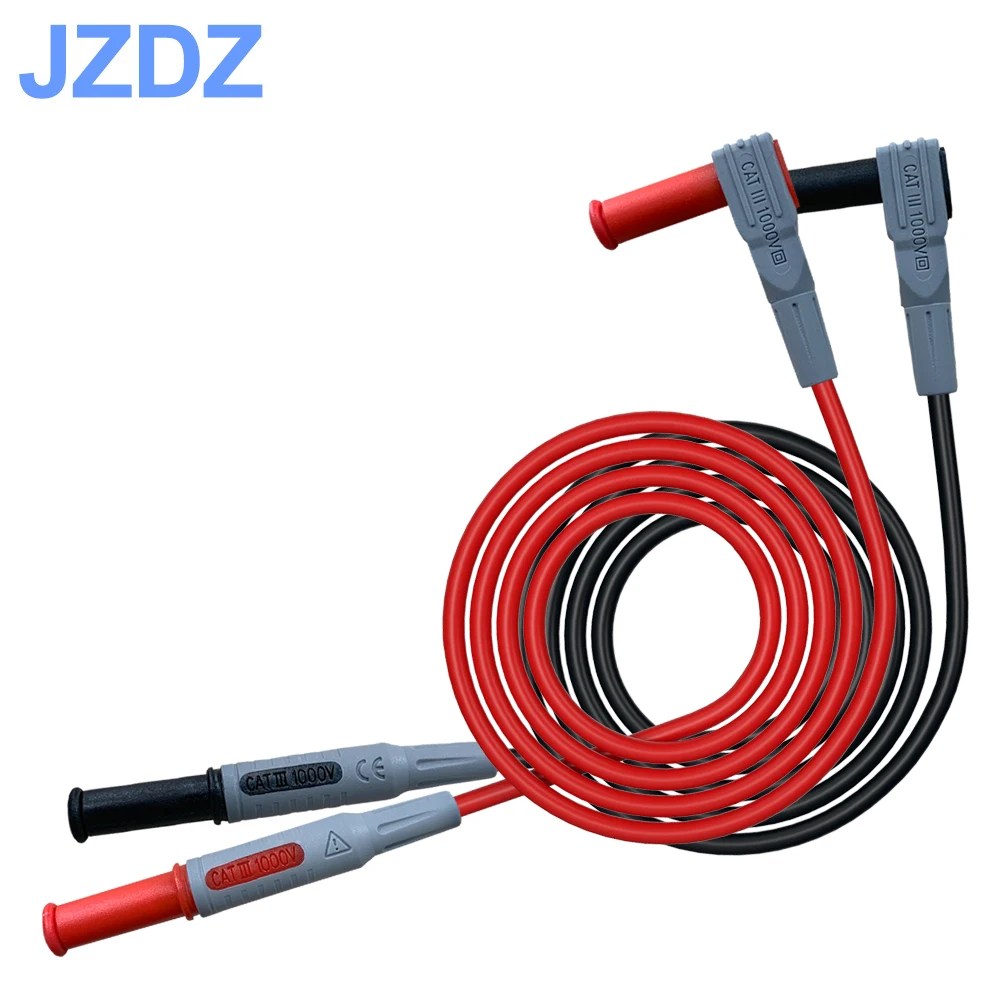 JZDZ 1 пара мультиметр тестовый провод безопасности вилка типа банан 90 градусов