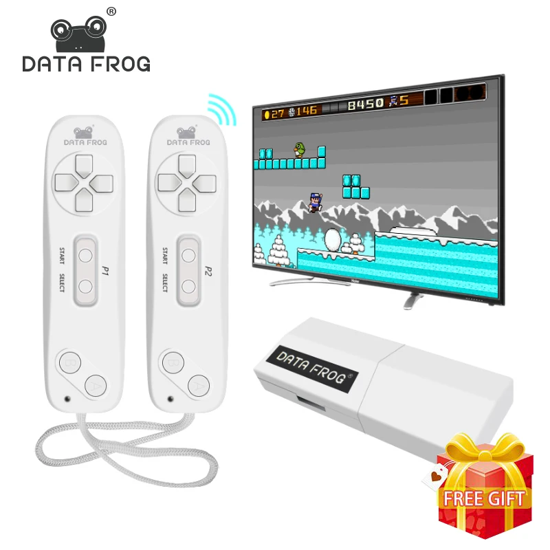 Беспроводная usb-консоль DATA FROG, встроенная Классическая игровая консоль 620, поддержка ТВ-выхода, двойные ручные геймпады