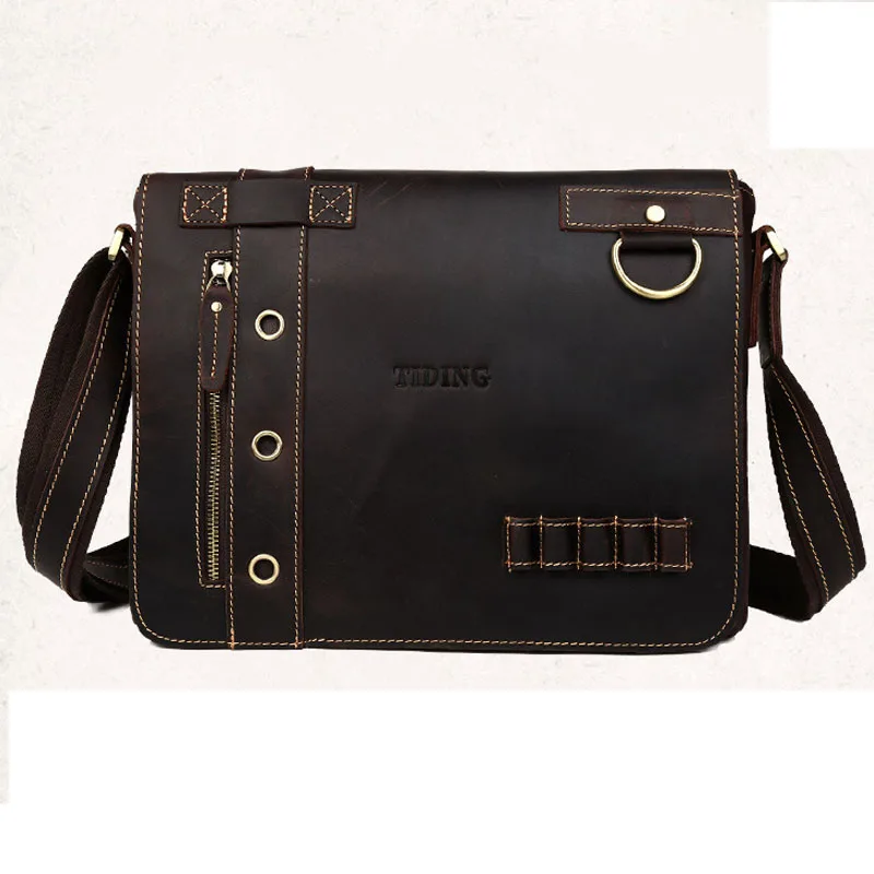 Портфель мужской из спилковой кожи брендовый деловой чемоданчик на плечо сумка