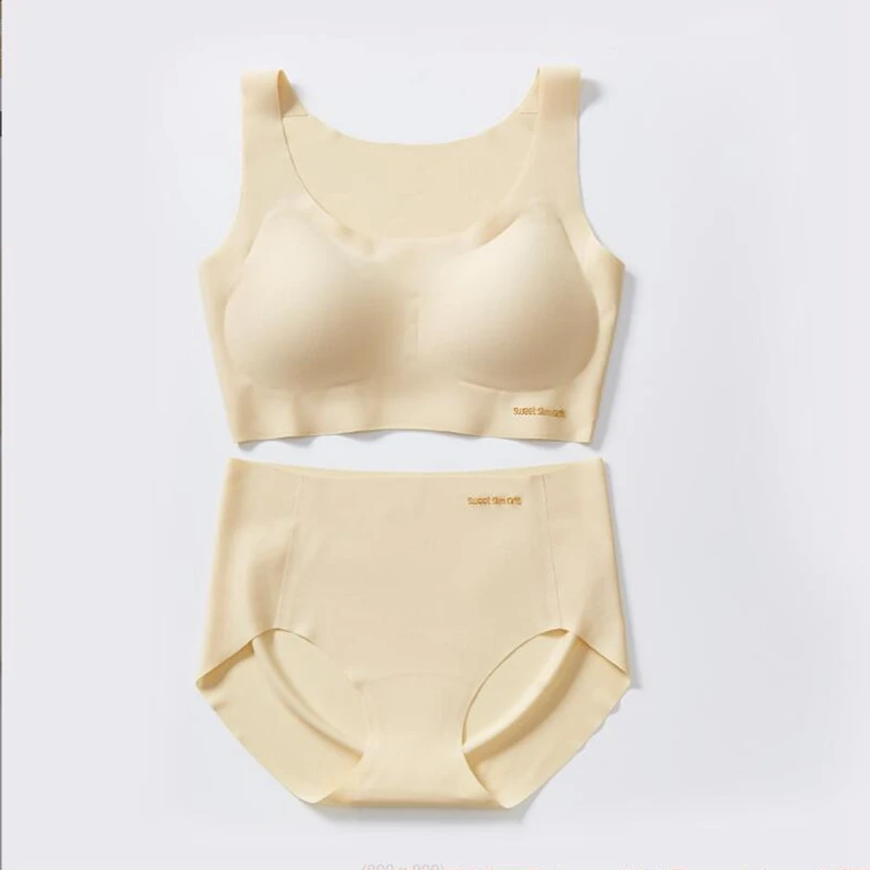 Комплект женского Бесшовного нижнего белья с бюстгальтером пуш-ап | Женская