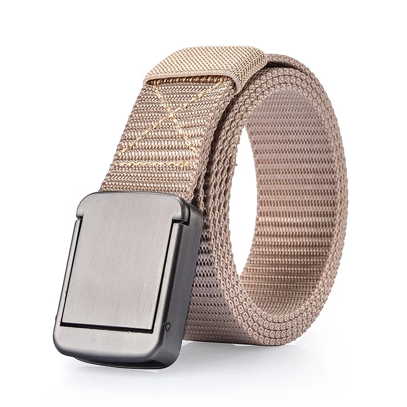 

Новый мужской холщовый ремень с внутренней пряжкой Мужская молодежная гладкая пряжка