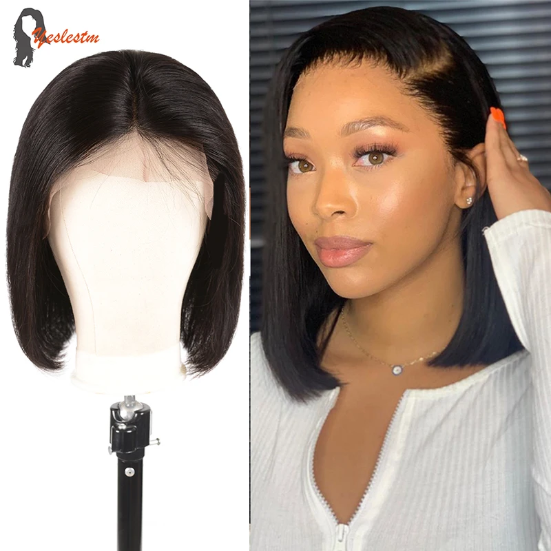 

Yeslestm 13x1 Straight Lace Front Human Hair Wigs 180 Density Lace Frontal Wig Remy Brazilian Human Hair Lace Wigs Closure Wig
