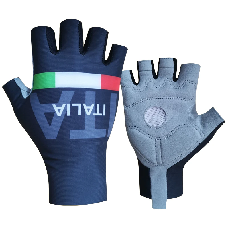 

2021 New ITALIA Cycling Gloves Half Finger Mens Women's Summer Sports Shockproof Bike Gloves 3D GEL Pad MTB Bicycle Gloves
